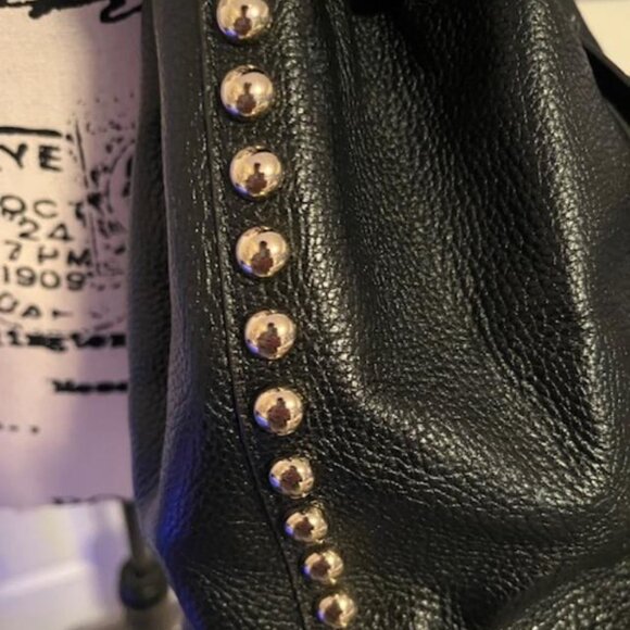 Rebecca Minkoff Bucket Shoulder Bag Studded Leather Black Dust Bag Like New - Picture 8 of 13